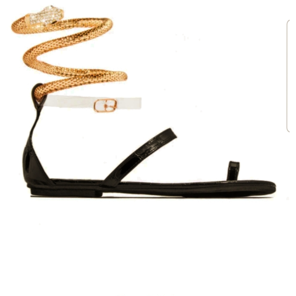 Seduction black flat sadals - Picture 5 of 6